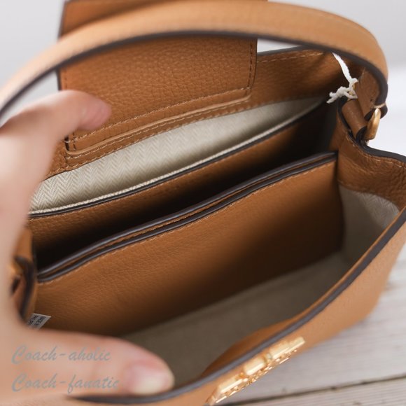 NWT Tory Burch Britten Micro Satchel Leather Crossbody in Tiramisu - Picture 11 of 11